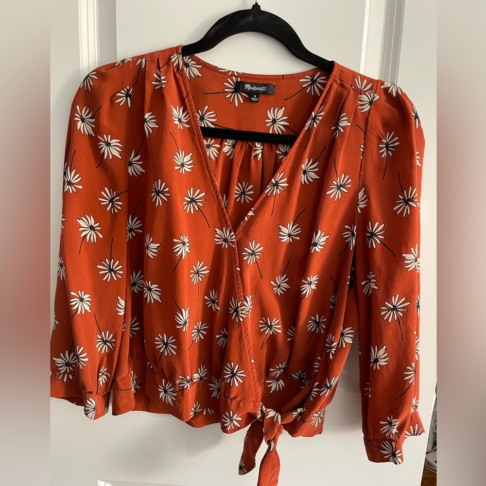 Madewell crop blouse